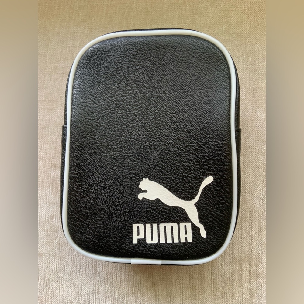 Puma Black and White Mini Pouch with Logo